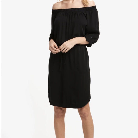 LOLE Jamie Off-Shoulder Dress w/ Rounded Hem, Button Roll-Up Sleeves - Size M - Picture 1 of 5